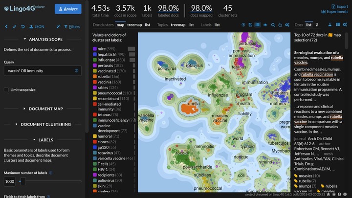 Lingo4G document map view.
