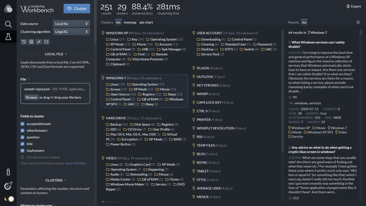 Lingo3G Workbench (dark theme)